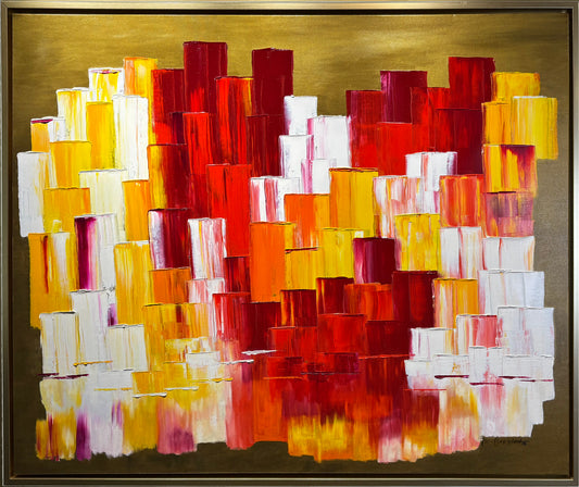 Reflected City In Red